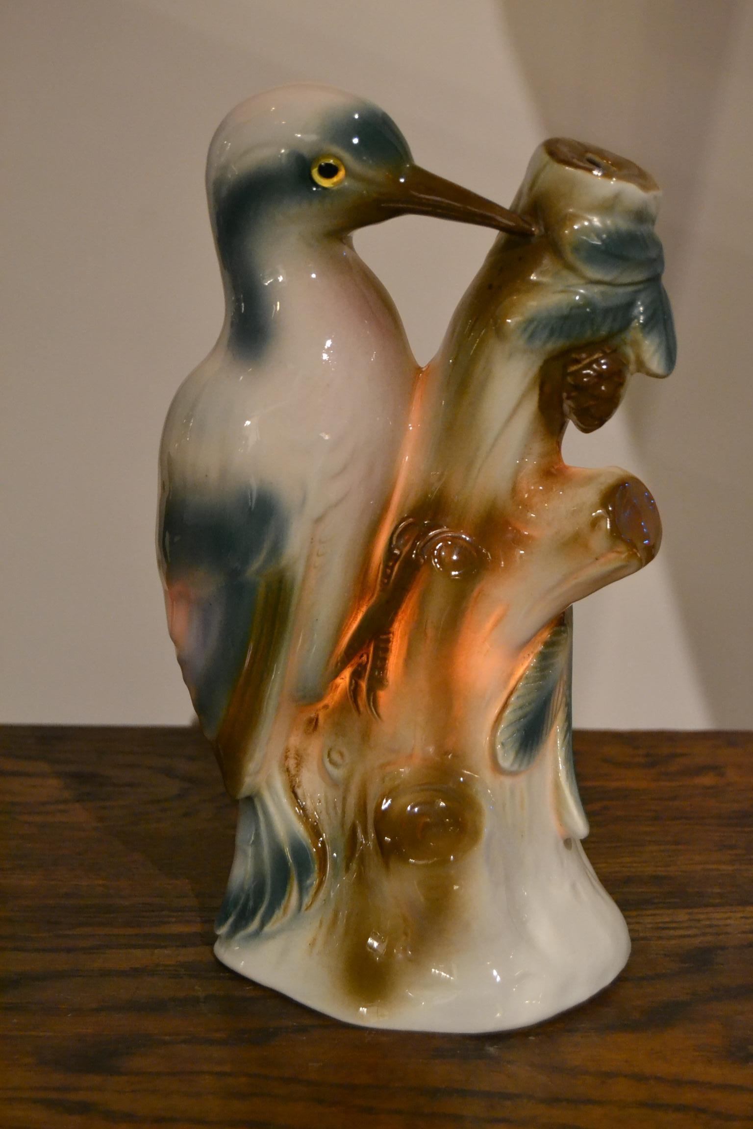 Parfümlampe aus Porzellan im Art déco-Stil von Woodpecker, Deutschland, 1930er Jahre im Zustand „Gut“ im Angebot in Antwerp, BE