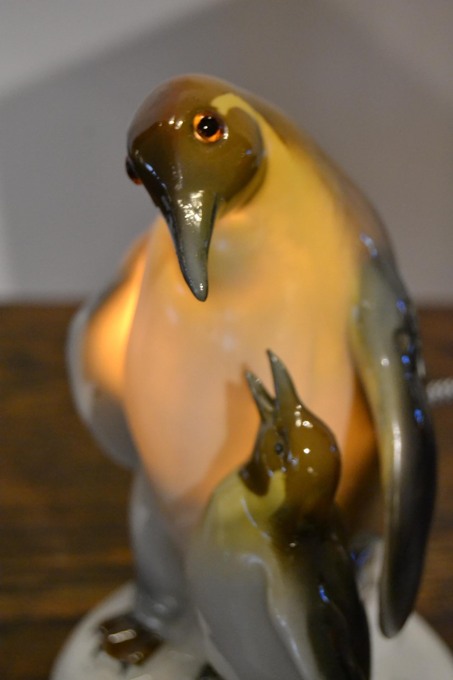 Art Deco Penguin Porcelain Perfume Lamp by Ridem Germany, 1930s 13