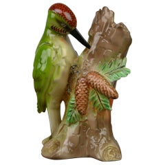 Art Deco Porcelain Perfume Light of a Woodpecker by Elka, Germany
