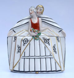 Art Deco Porcelain Powder Box, German, circa 1930