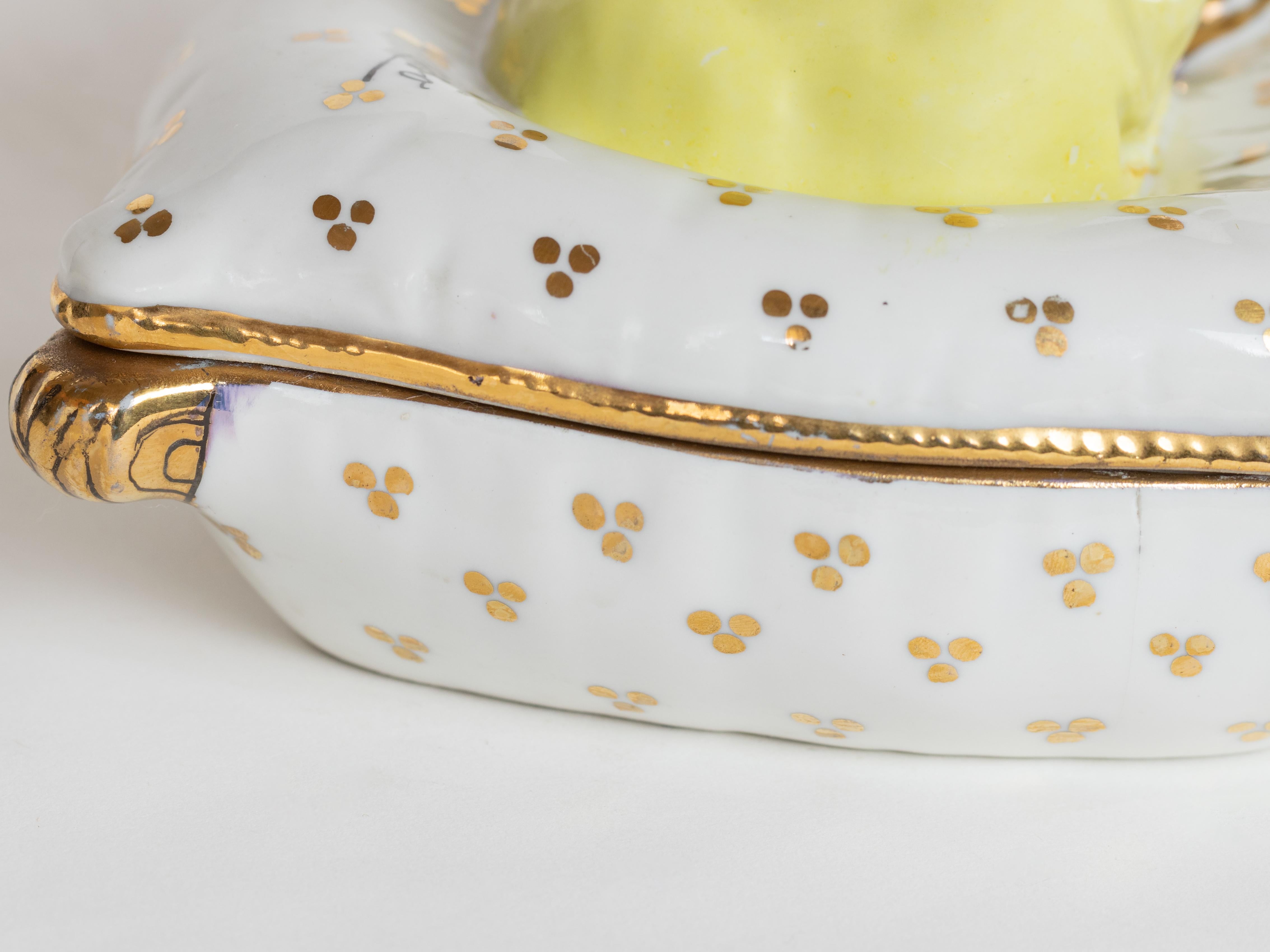Art Deco Porcelain Powder Jewelry Box With Ladyby Kosso, Germany, 20th Century For Sale 6