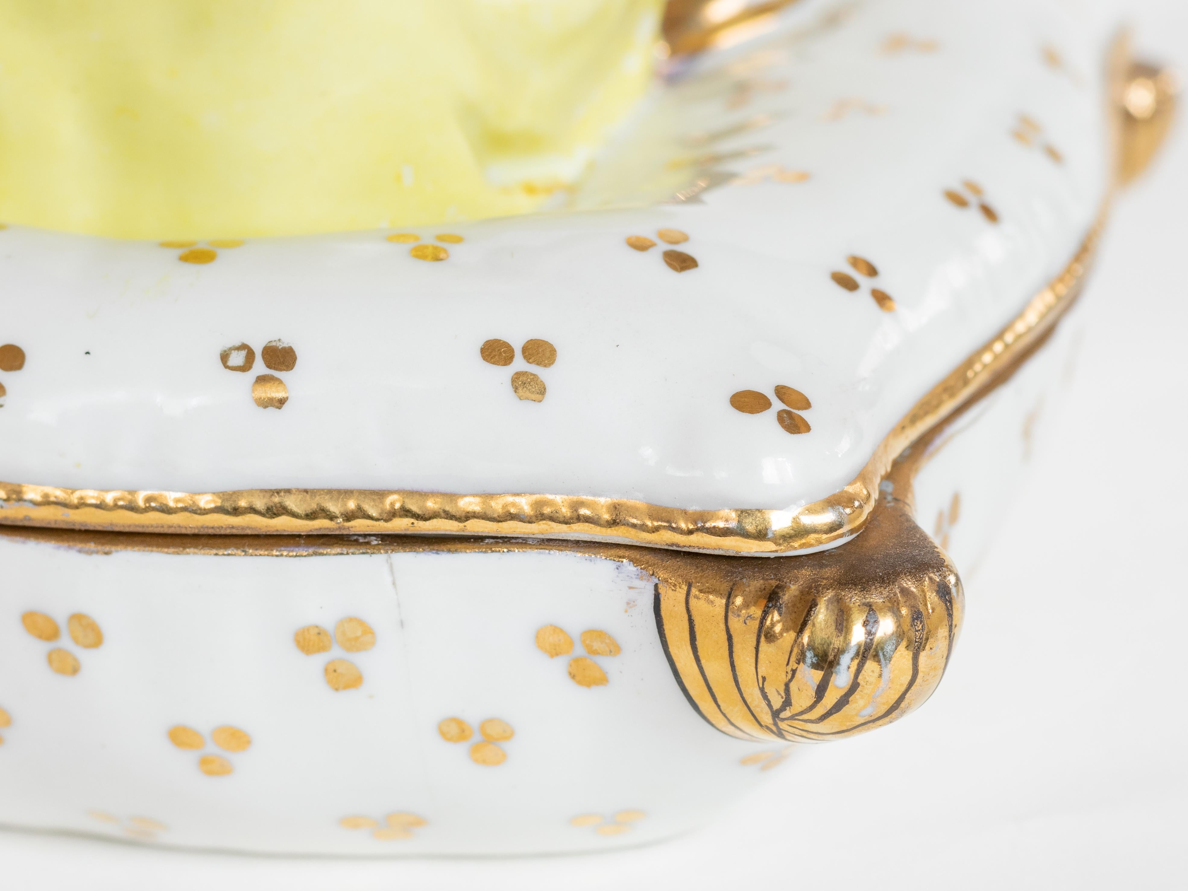 Art Deco Porcelain Powder Jewelry Box With Ladyby Kosso, Germany, 20th Century For Sale 7