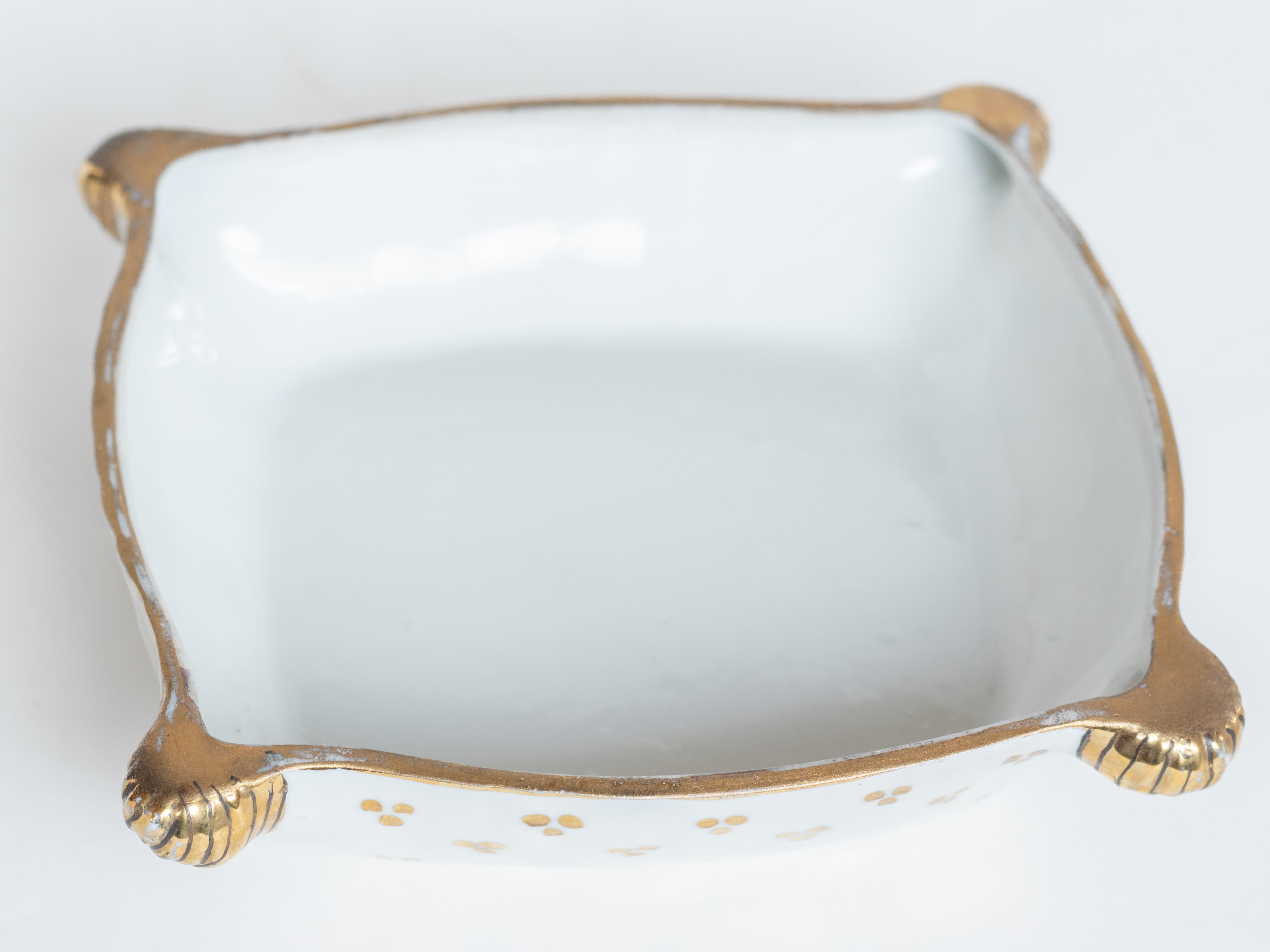 Art Deco Porzellan-Pulver-Schmuckkästchen mit Dame von Kosso, Deutschland, 20. im Angebot 7