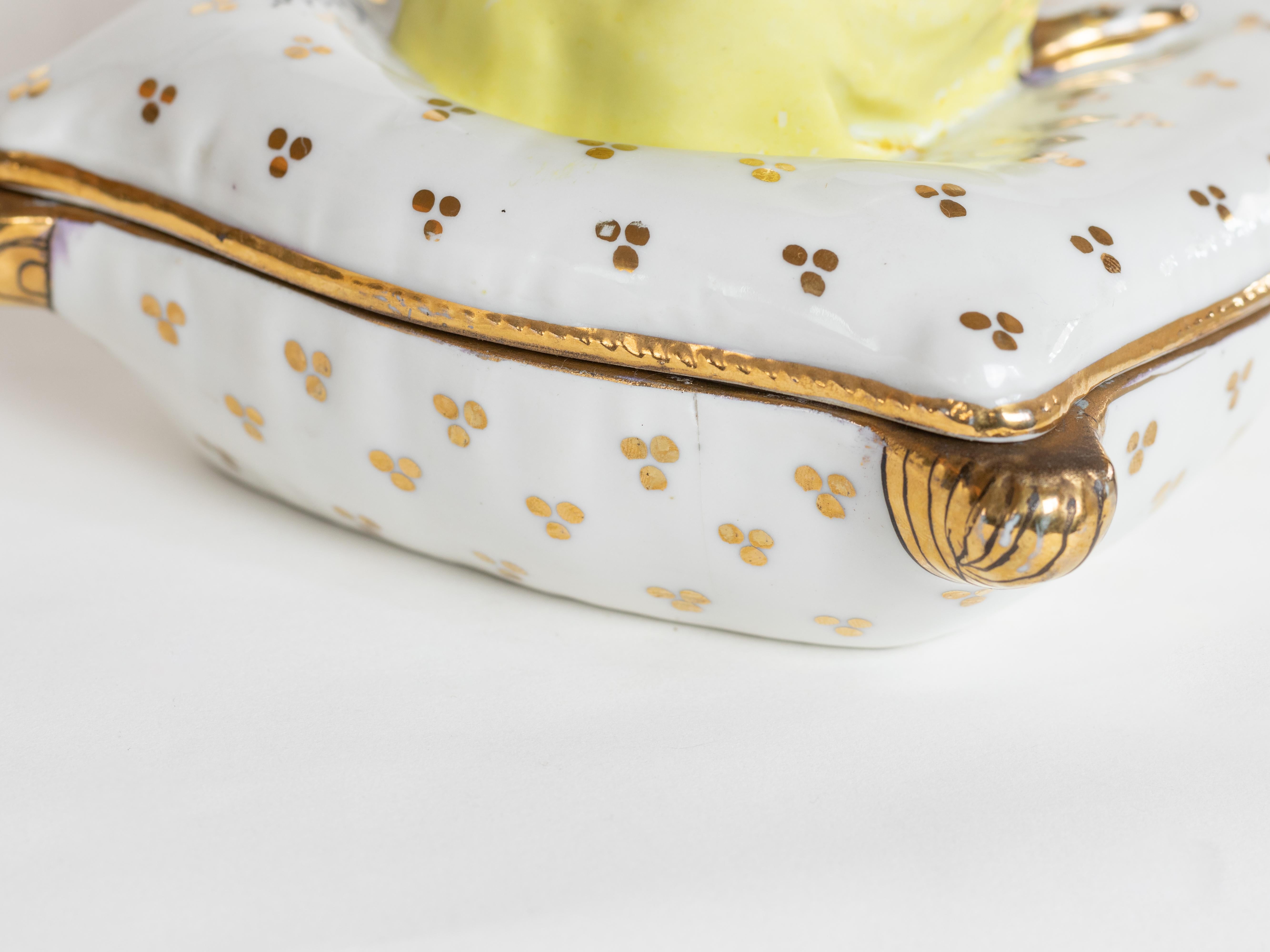 Art Deco Porcelain Powder Jewelry Box With Ladyby Kosso, Germany, 20th Century For Sale 5