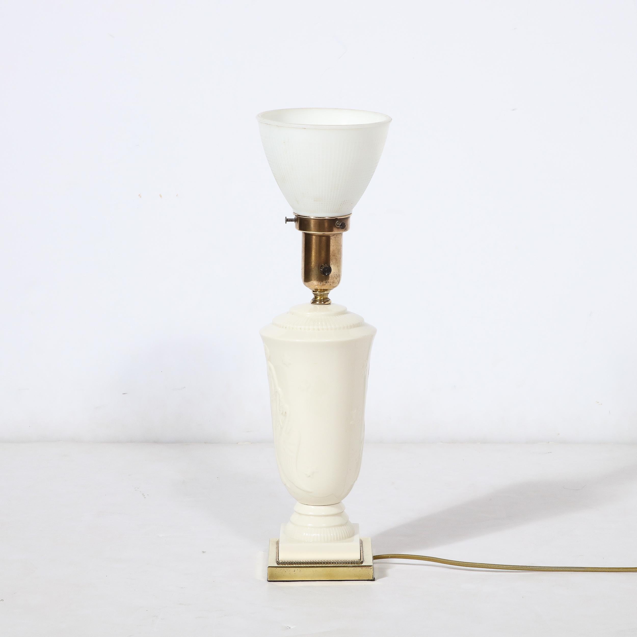 Art Deco Porzellan Tischlampe von Leda und dem Swan von De Vegh für Lenox im Angebot 4