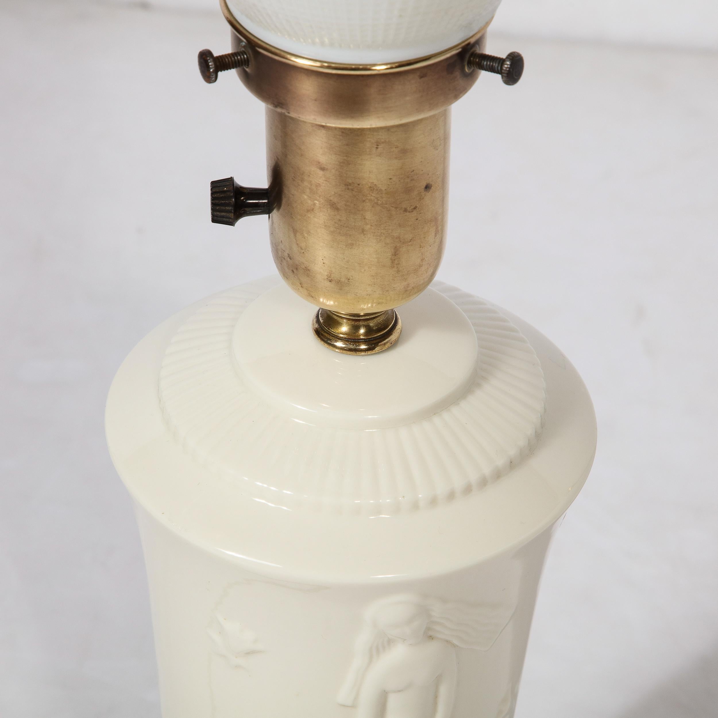 Art Deco Porzellan Tischlampe von Leda und dem Swan von De Vegh für Lenox im Angebot 2
