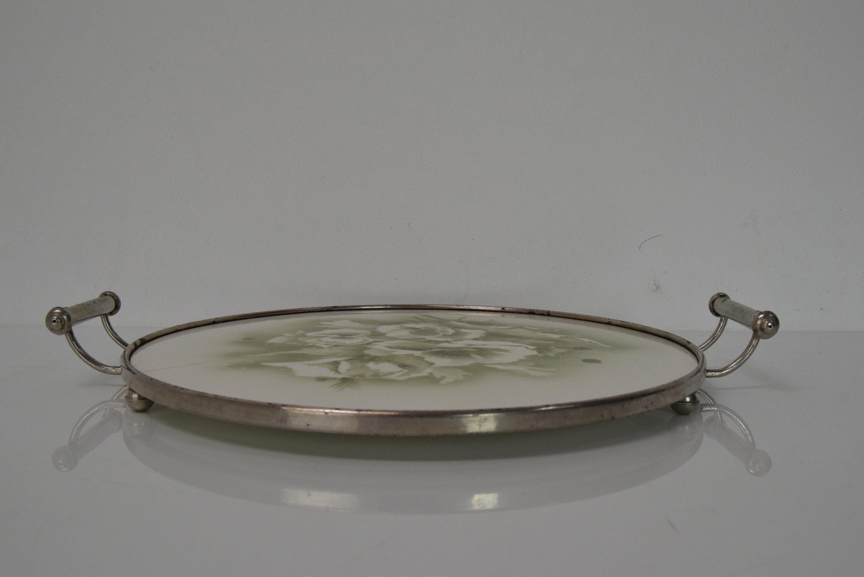 Art Deco Porcelain Tray Serving, circa 1930s In Fair Condition For Sale In Praha, CZ