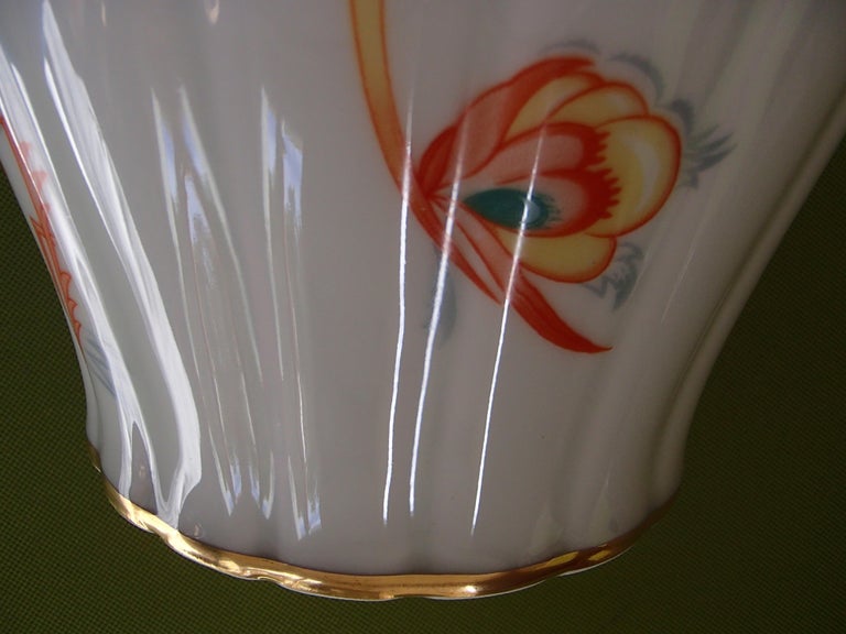 アンティーク　トーマスババリア Art Deco porcelain vase with lid by THOMAS Bavaria with