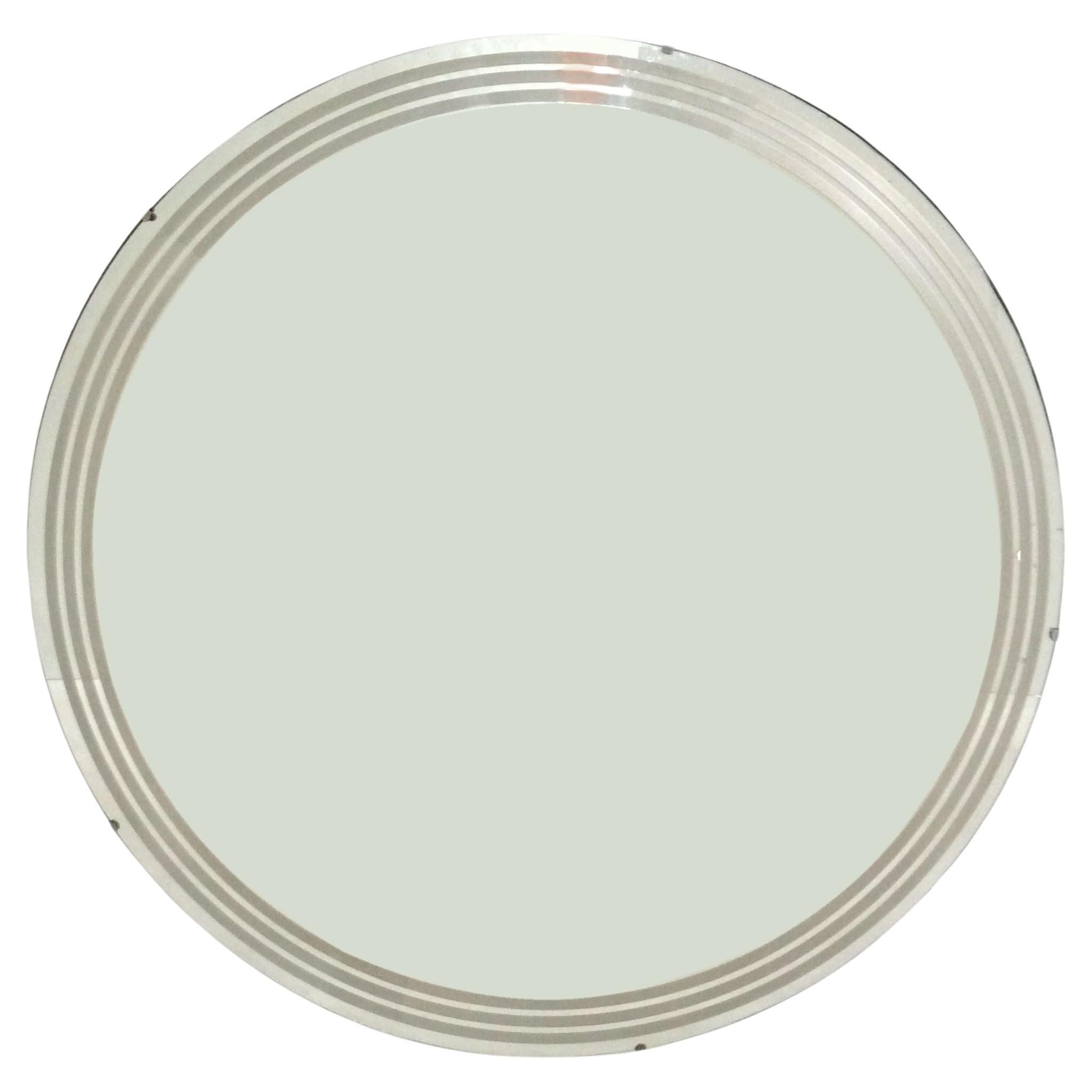 Art Deco Porthole Mirror circa 1930 44" Diameter en vente