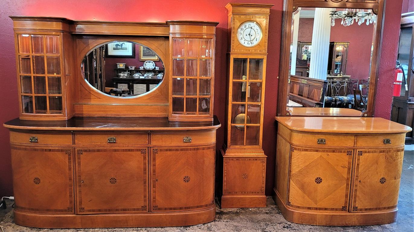 Presenting an amazingly rare piece of Art Deco furniture by an exceptionally rare maker, namely, an Art Deco Portois and Fix Viennese Tall Case Clock.

Part of a complete Dining Room Set comprising of 3 pieces – this Clock, Buffet/Sideboard and