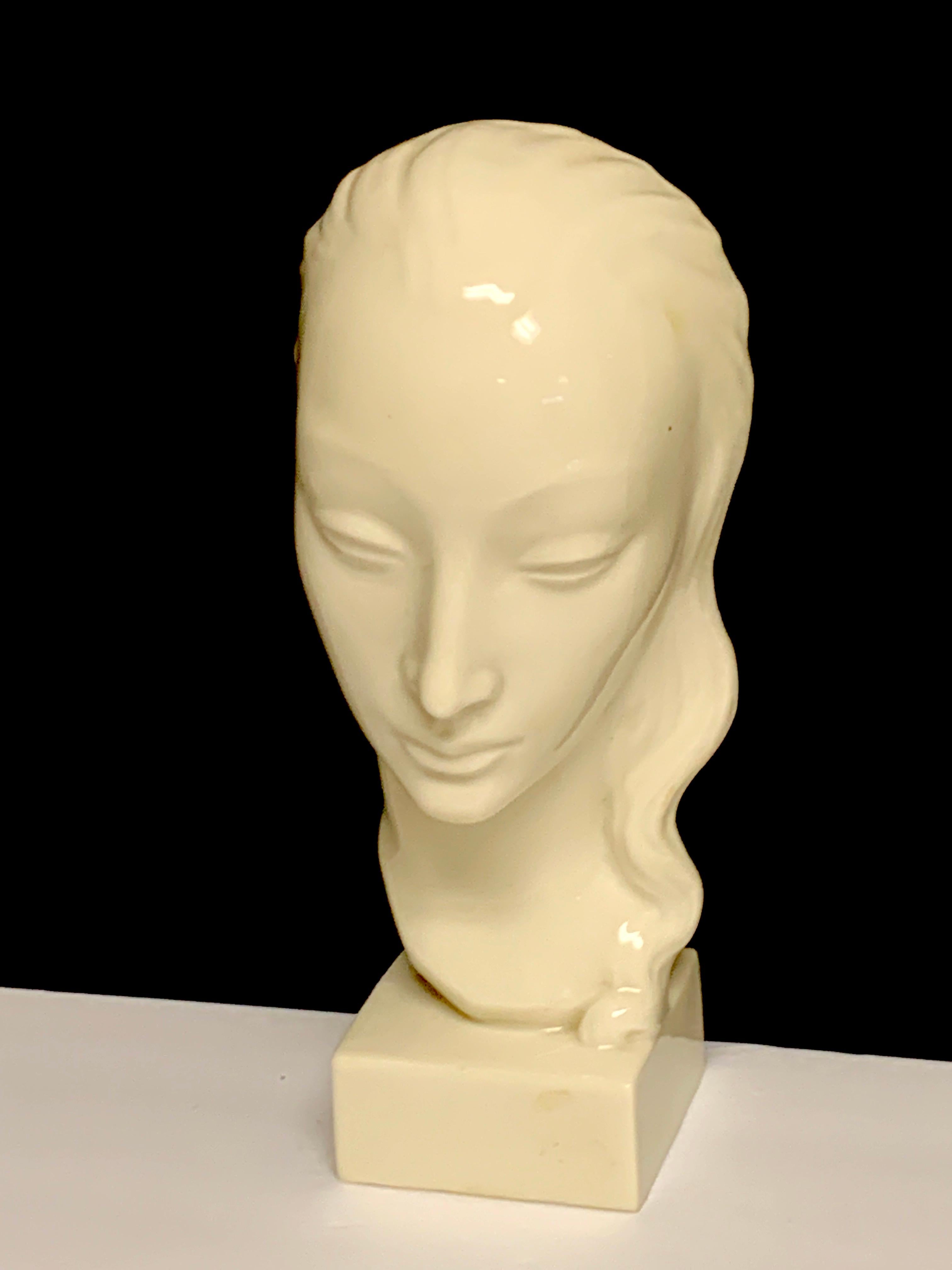 Art Deco Portrait Bust of a Woman, Geza De Vegh for Lenox 4