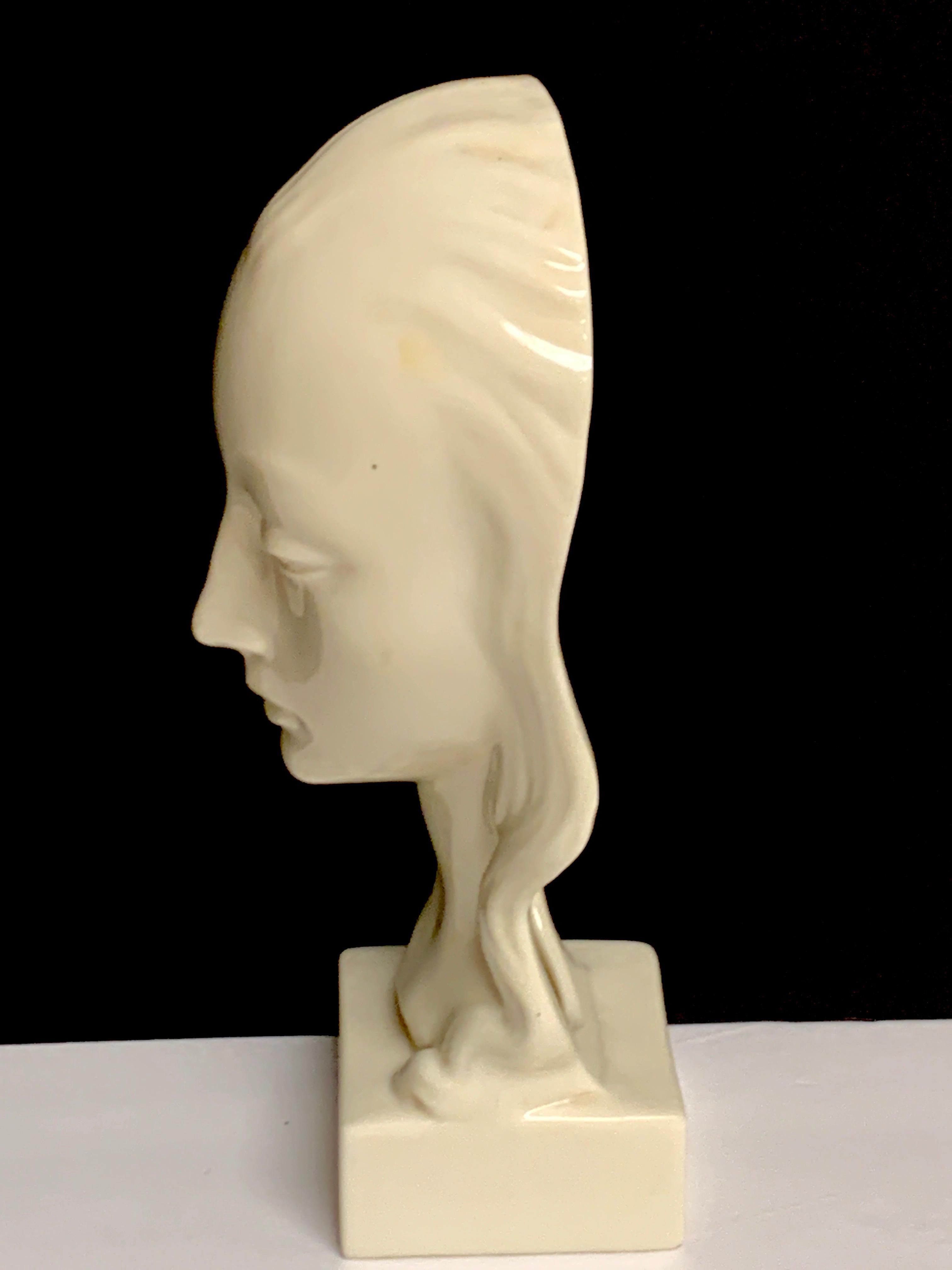 Art Deco Portrait Bust of a Woman, Geza De Vegh for Lenox 5