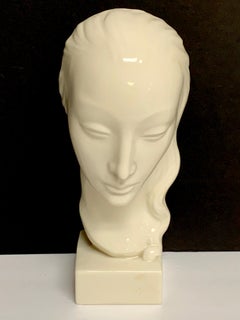 Art Deco Portrait Bust of a Woman, Geza De Vegh for Lenox