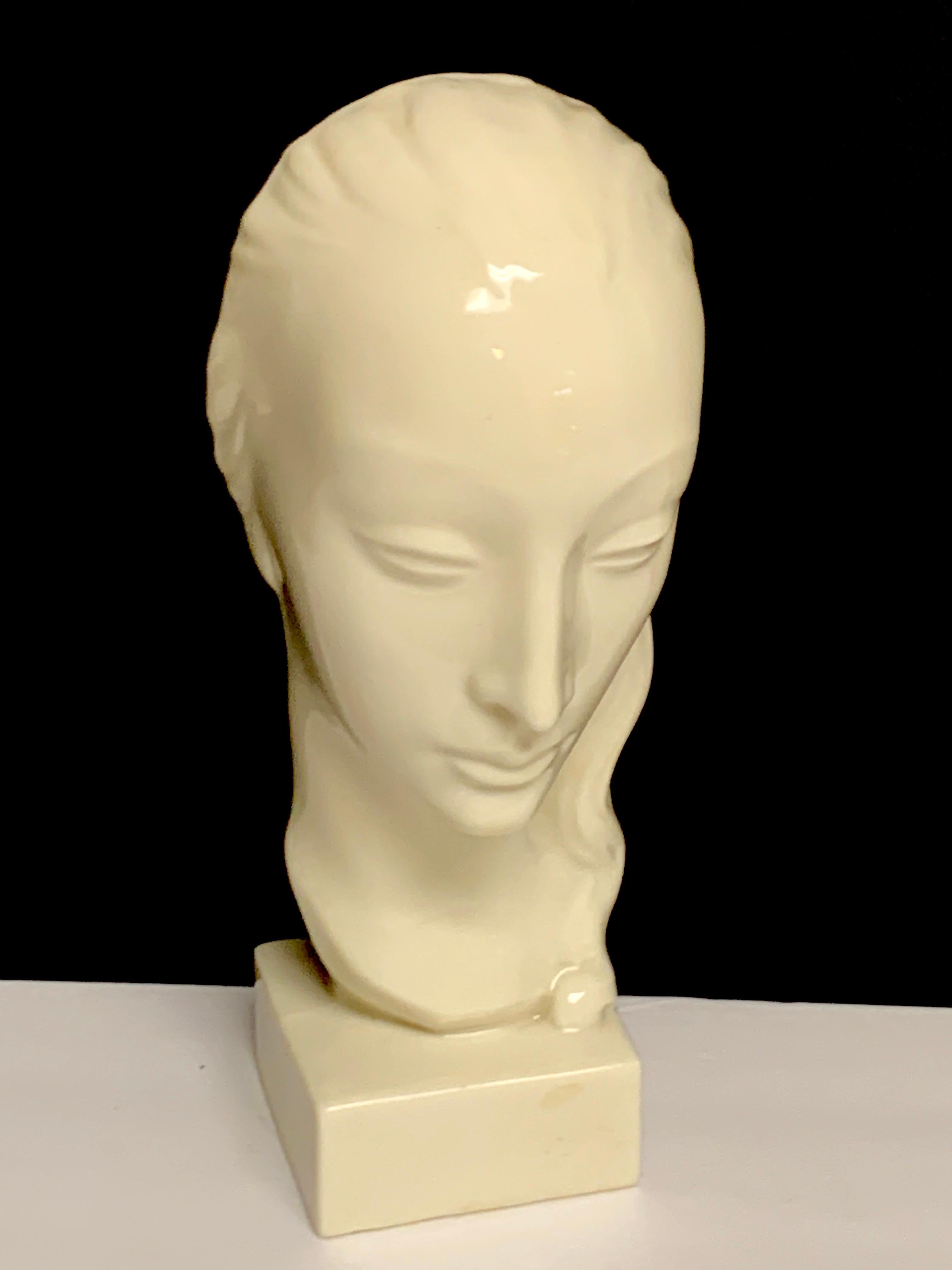 Art Deco Portrait Bust of a Woman, Geza De Vegh for Lenox 3