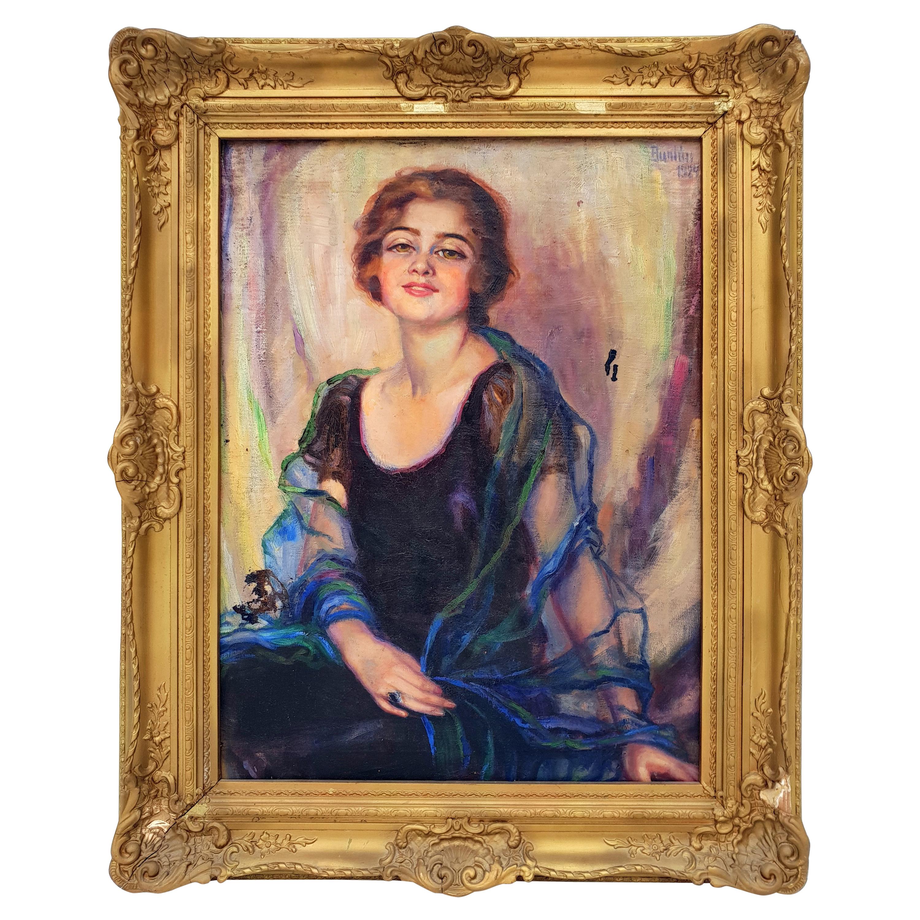 Art Deco Portrait of a Young Lady, Barcelona, 1924