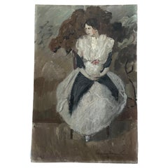Ritratto Art Deco di una giovane donna di Folmer Bonnén, Danimarca 1922
