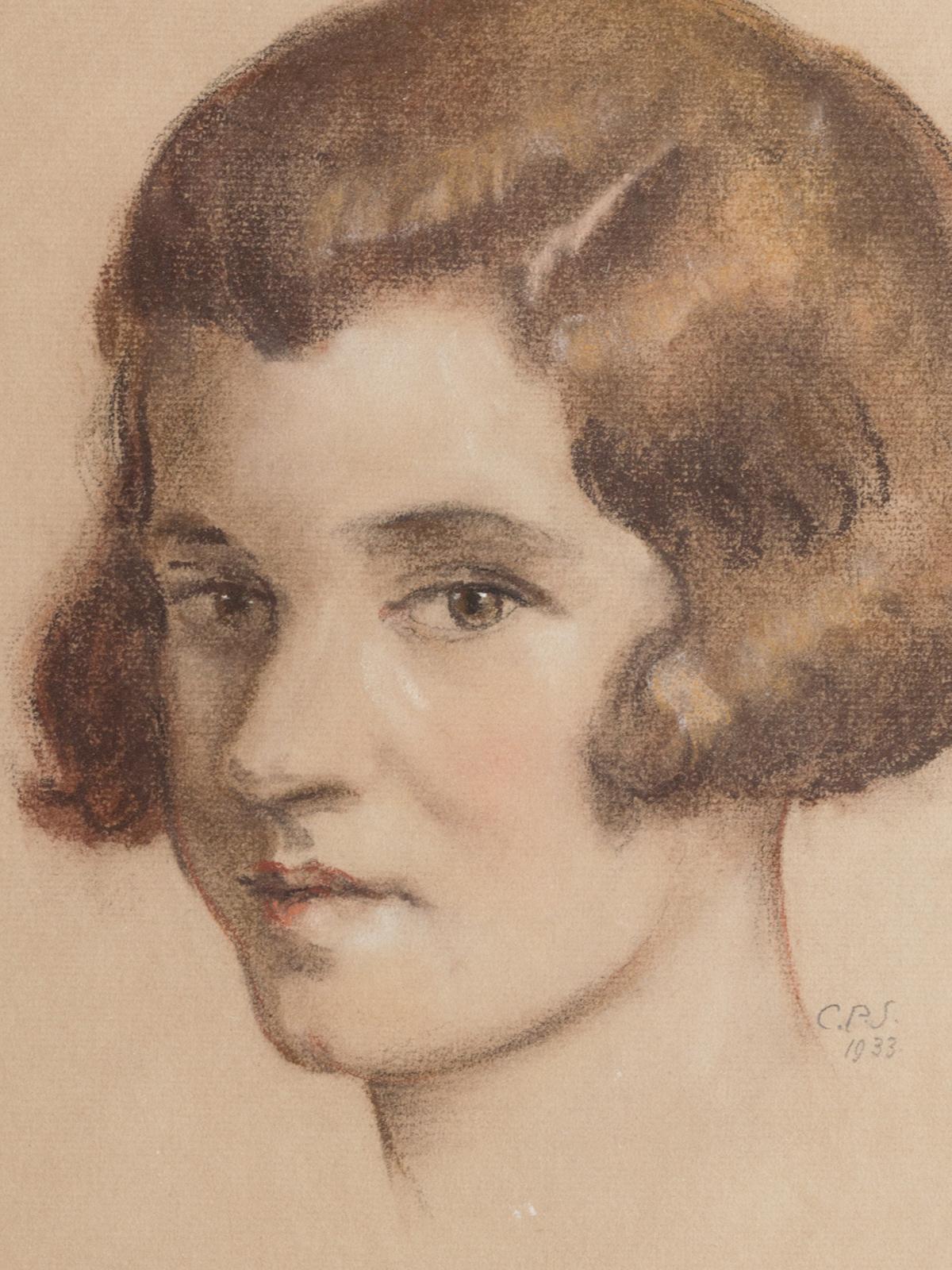 Portrait Art déco d'une jeune femme, Angleterre, 1933 Bon état - En vente à London, GB