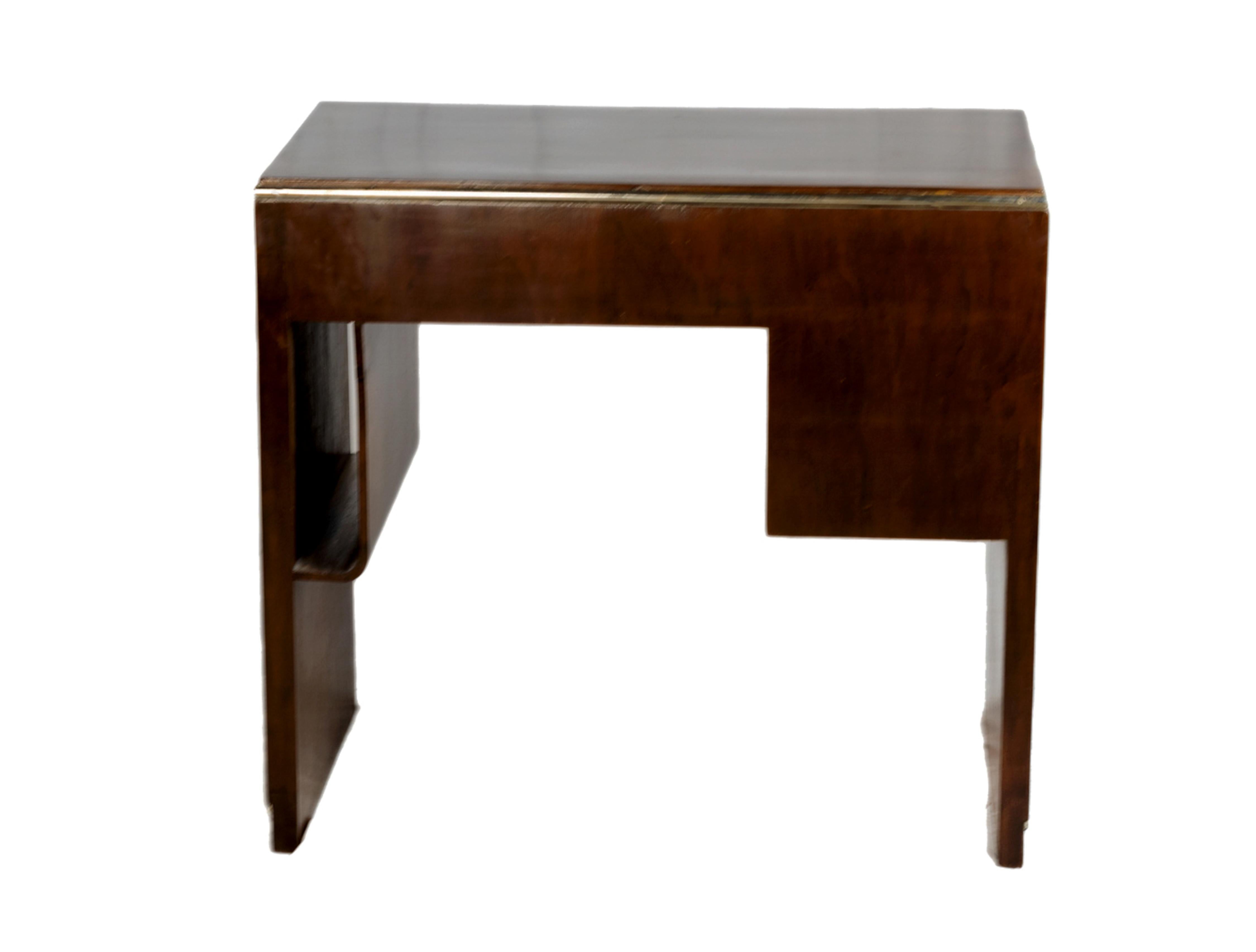 Art Deco Portuguese Walnut Desk, 20th Century For Sale 4