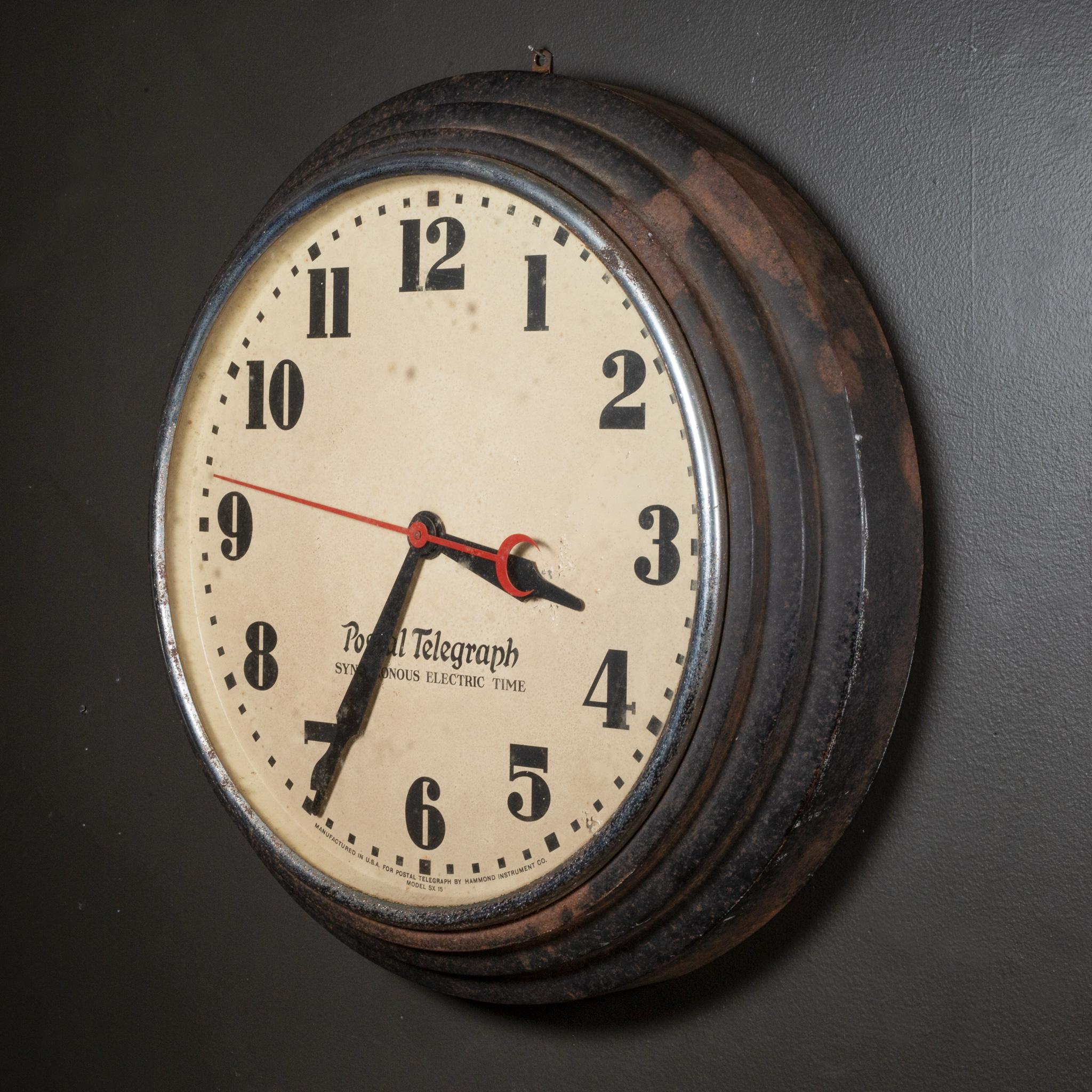 Art Deco Postal Telegraph Synchronous Clock c.1930 In Fair Condition For Sale In San Francisco, CA