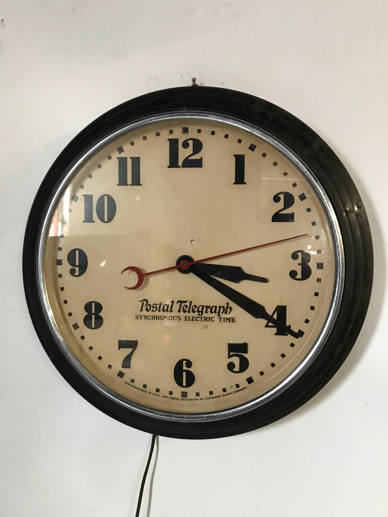インテリア時計 1930's Hammond Synchronous Wall Clock Art Deco Machine Age Wall Clock Hammond Synchronous at