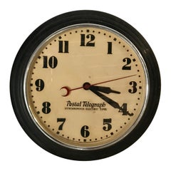 Vintage Art Deco Postal Telegraph Wall Clock, Synchronous Hammond Clock Co.