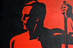 Art Deco Poster Advertising Ciney, Belgium 1930s with Man in Red and Black