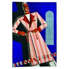 Art Deco Poster Design Man in Dressing Gown by Theodor Kindel Austria 1920