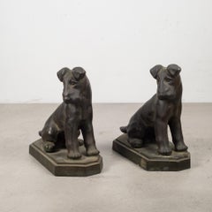 Art Deco Pot Metal Terrier Bookends, circa 1930
