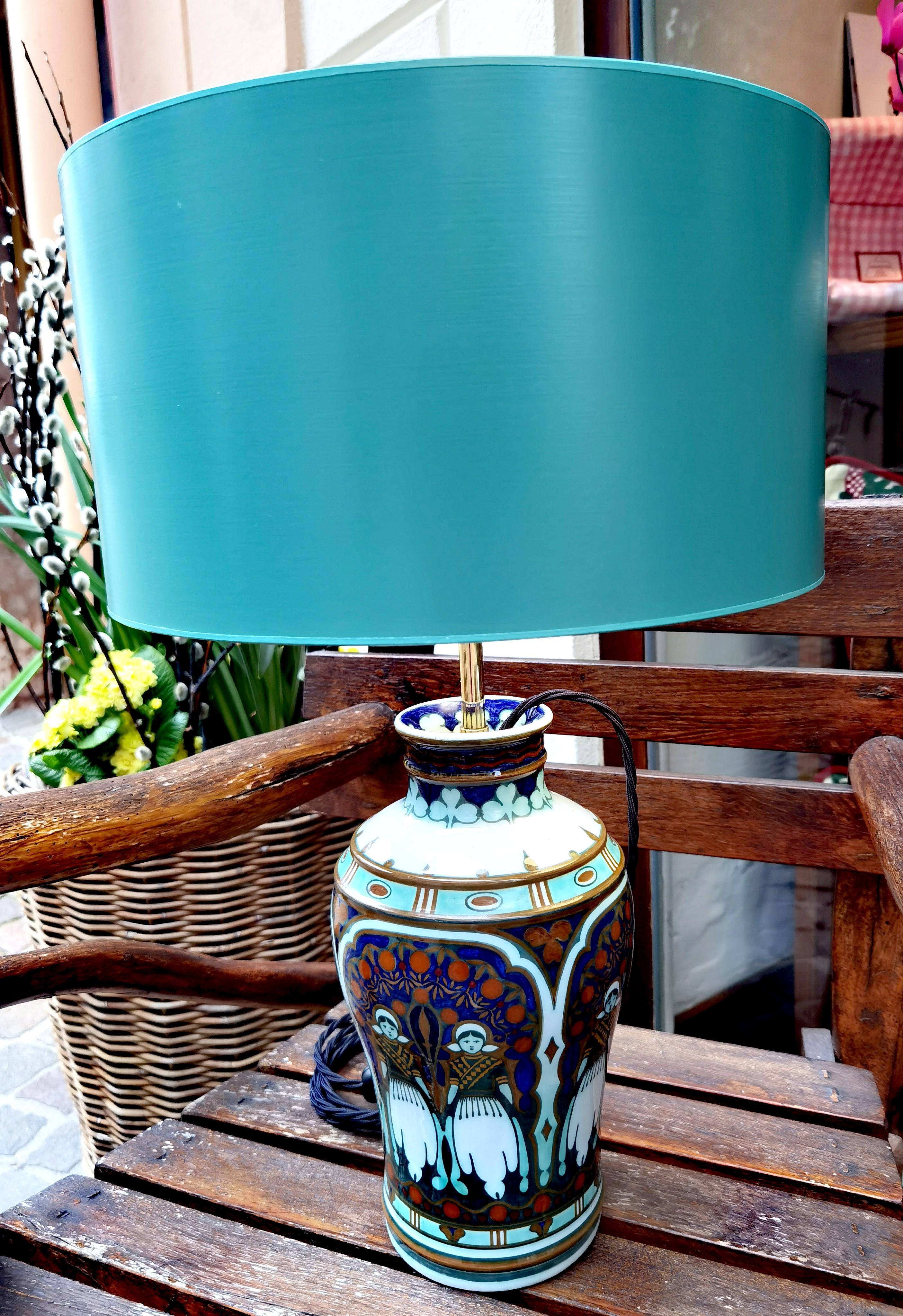 Art Deco Pottery Table Lamp Ronzeburg/Den Haag Netherlands For Sale 1