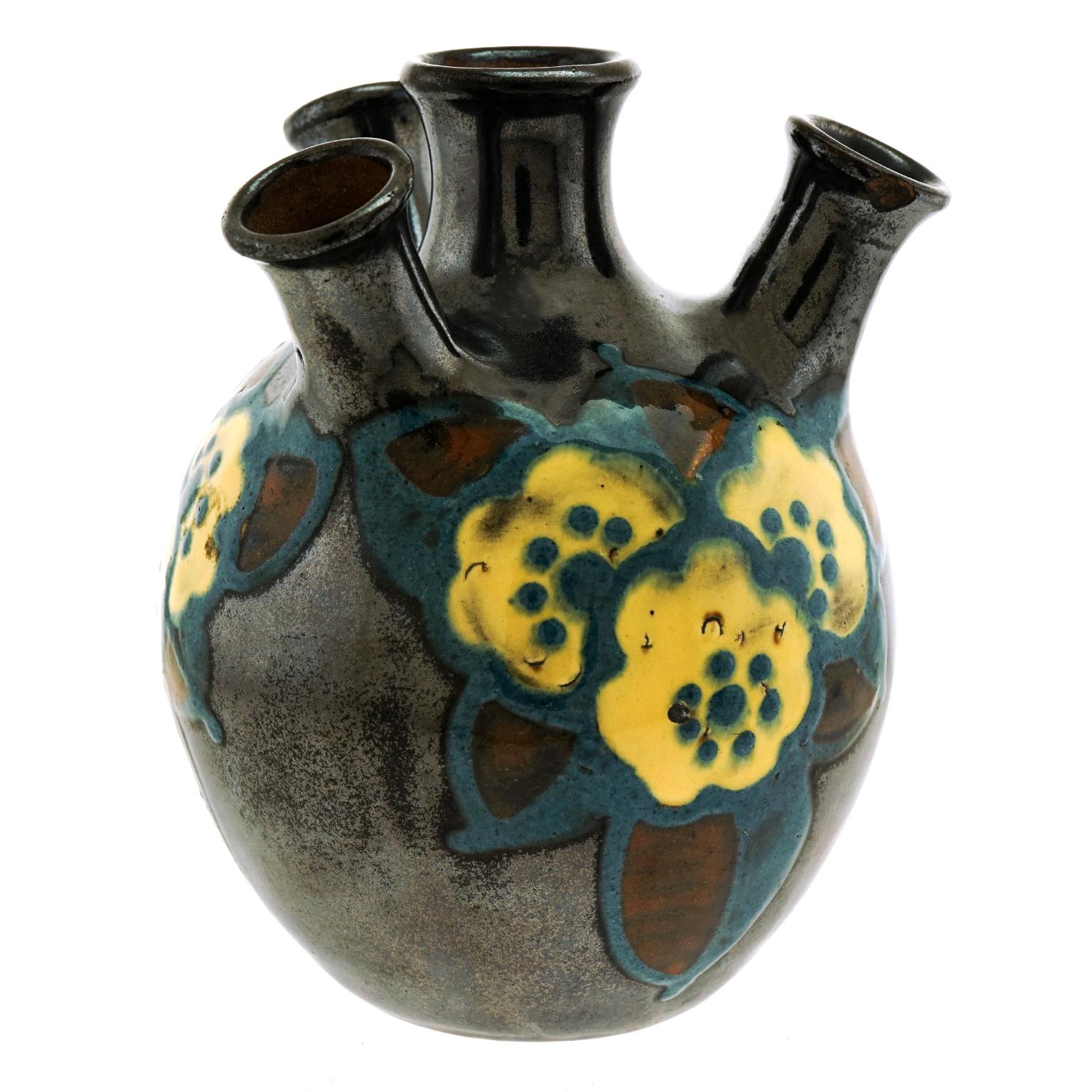 Art Deco Pottery Vase by Paul Jacquet 4