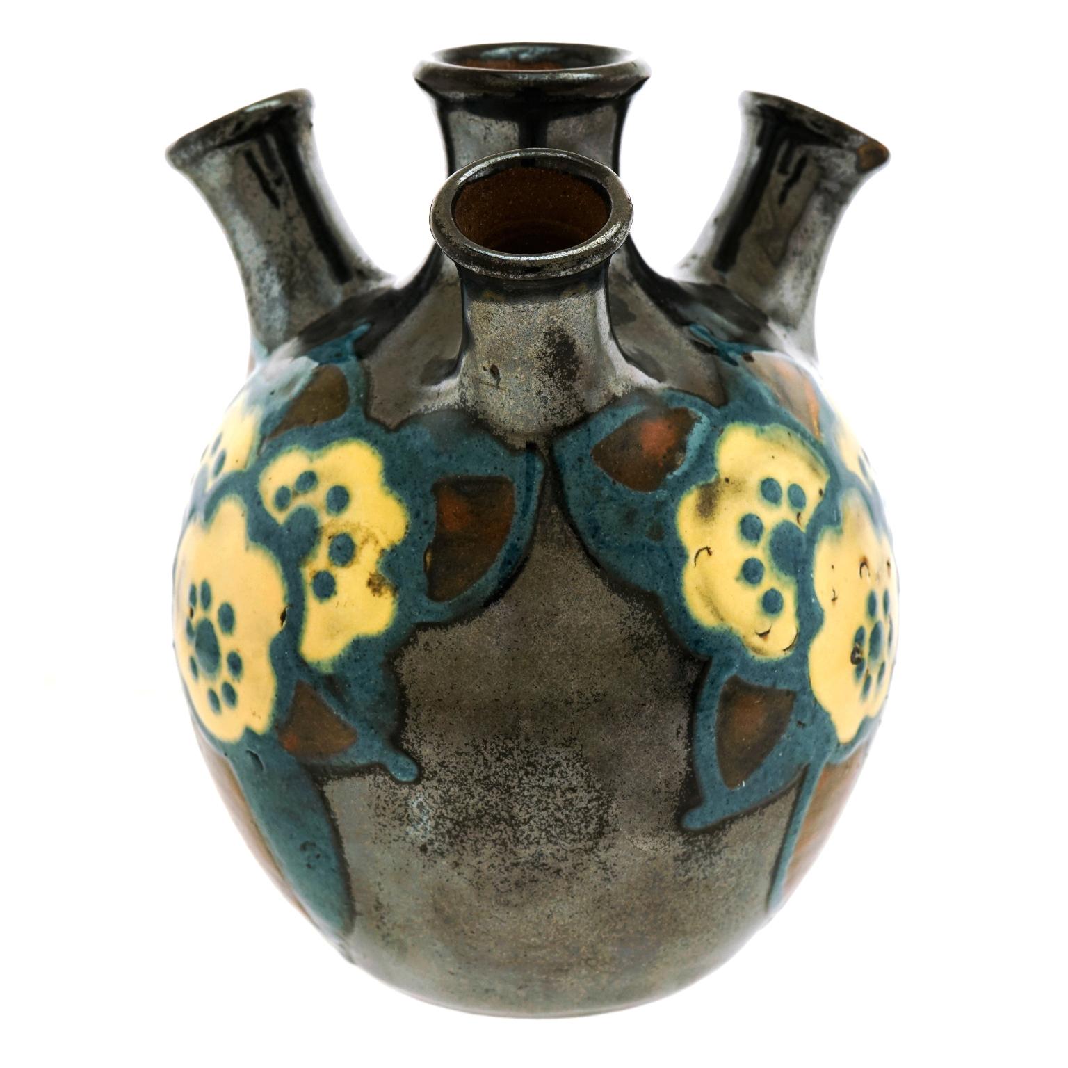 Art Deco Pottery Vase by Paul Jacquet 3