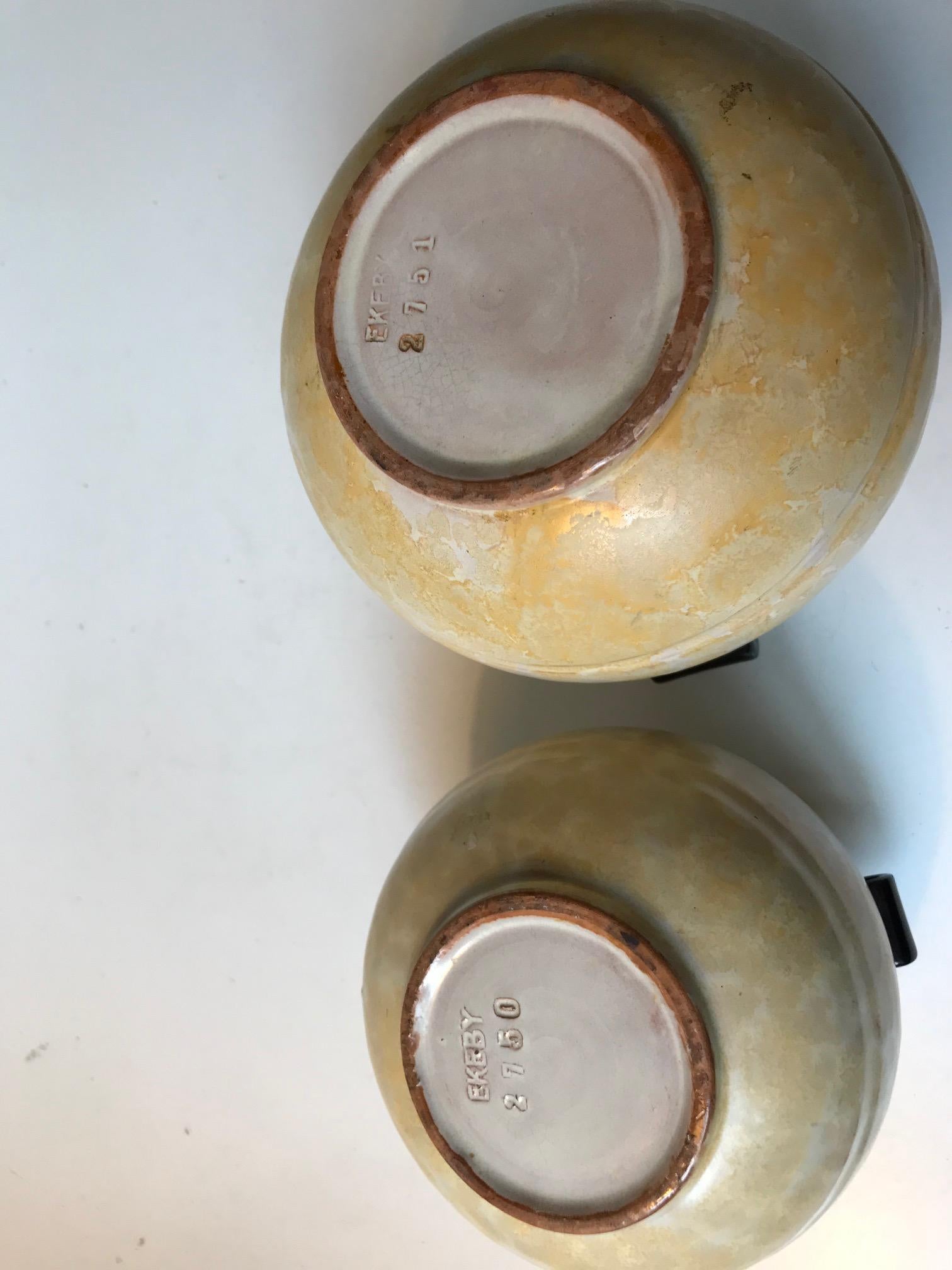Mid-20th Century Art Deco Pottery Vases by Harald Ostergren for Ekeby, 1930s, Set of 2