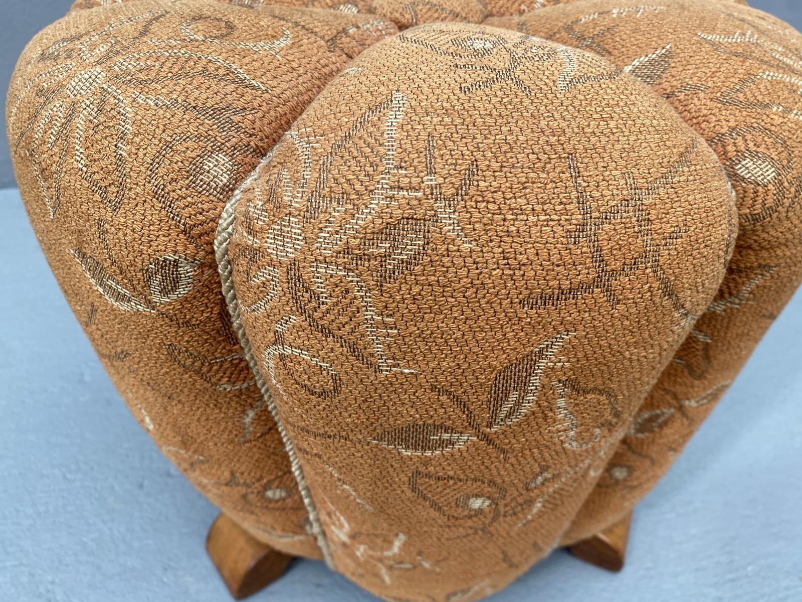 Art Deco Pouffe by Jindřich Halabala, 1950s, Czechoslovakia 6