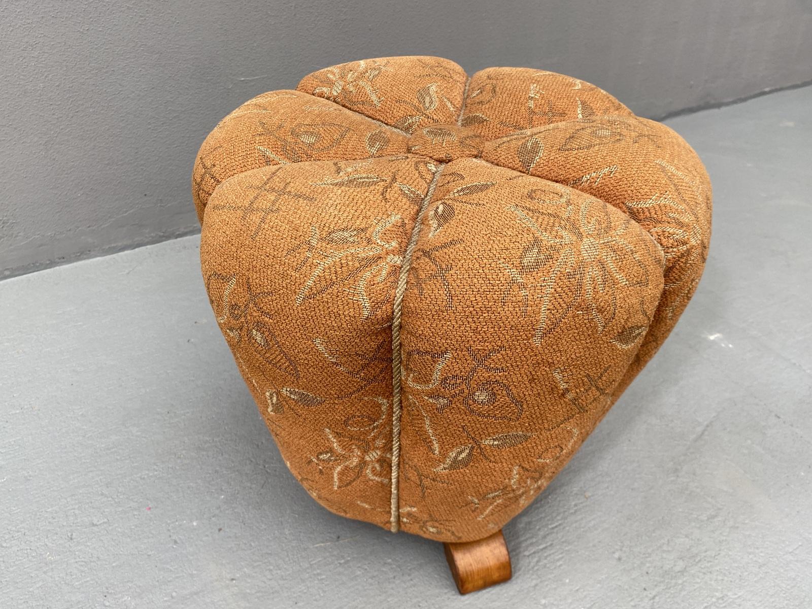 Art Deco Pouffe by Jindřich Halabala, 1950s, Czechoslovakia 9
