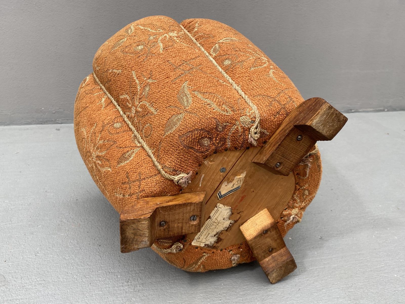 Art Deco Pouffe by Jindřich Halabala, 1950s, Czechoslovakia 10