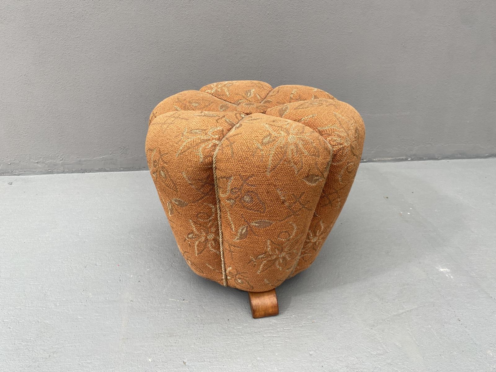 This iconic ART DECO pouffe (footstool) was designed by Jindrich Halabala and made by UP Závody in the 1950s. Cool retro chic. The upholstery showing slight signs of age and using, overall is in very good Vintage condition.
Dimensions:
Height: 36