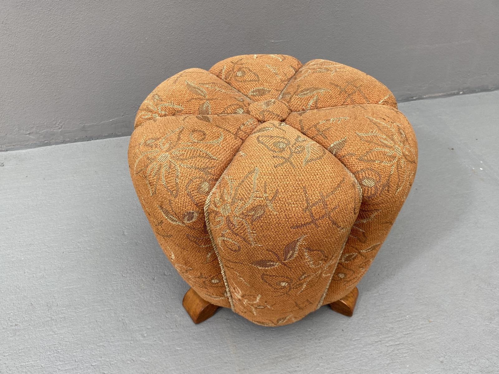 Art Deco Pouffe by Jindřich Halabala, 1950s, Czechoslovakia 2