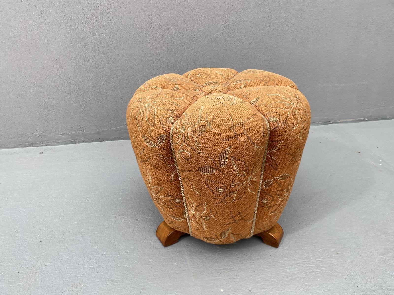 Art Deco Pouffe by Jindřich Halabala, 1950s, Czechoslovakia 3