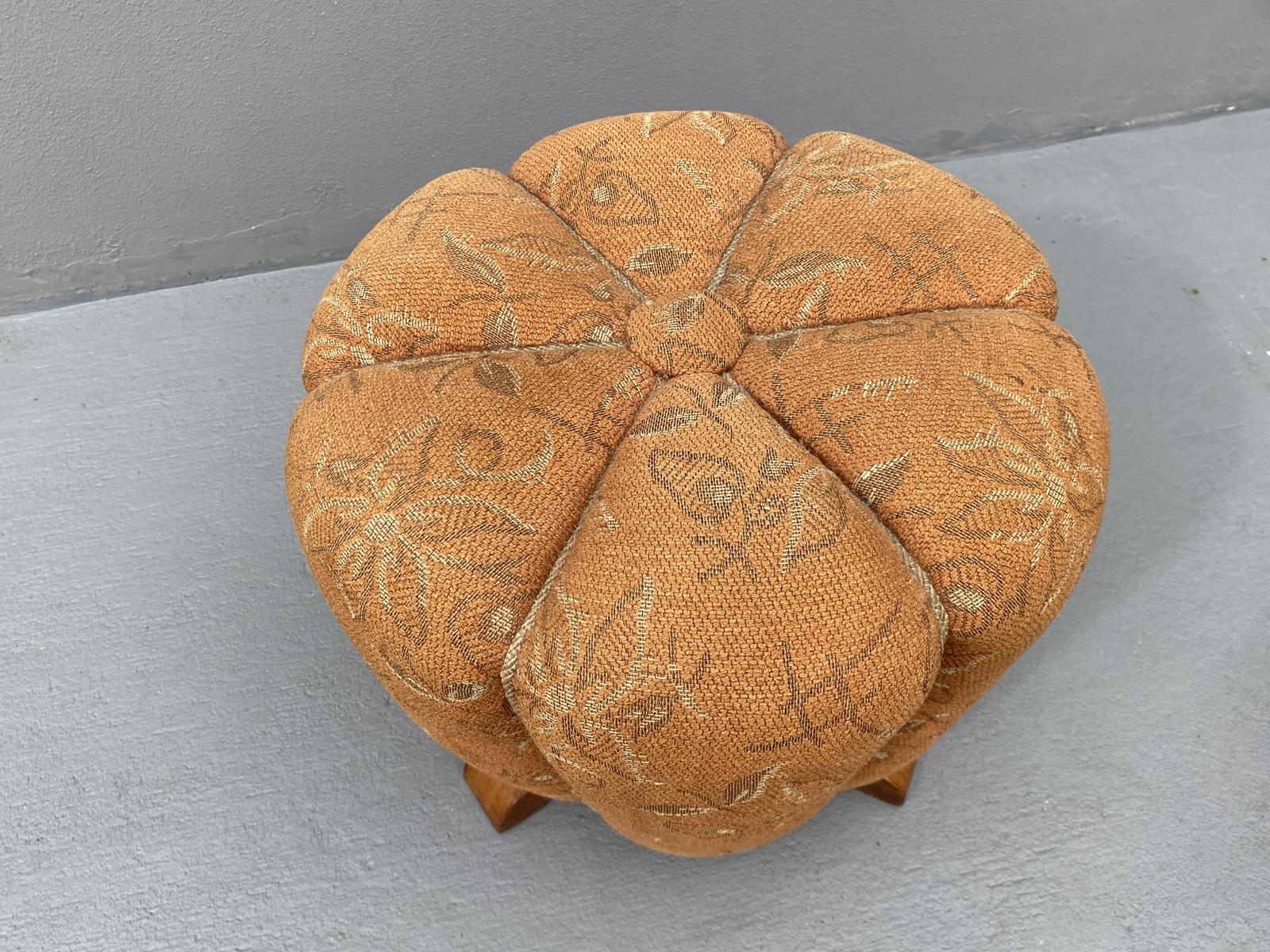 Art Deco Pouffe by Jindřich Halabala, 1950s, Czechoslovakia 4