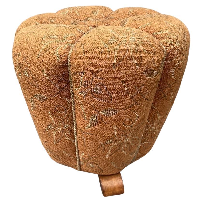 Art Deco Pouffe by Jindřich Halabala, 1950s, Czechoslovakia