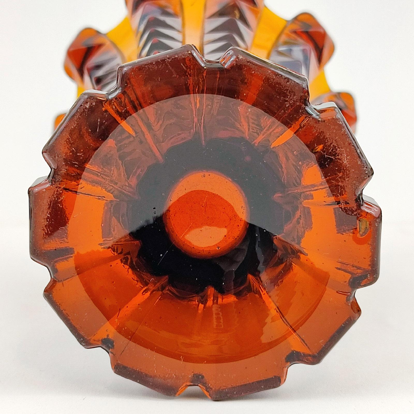 Art Deco Presglas Amber Glass Vase For Sale 5