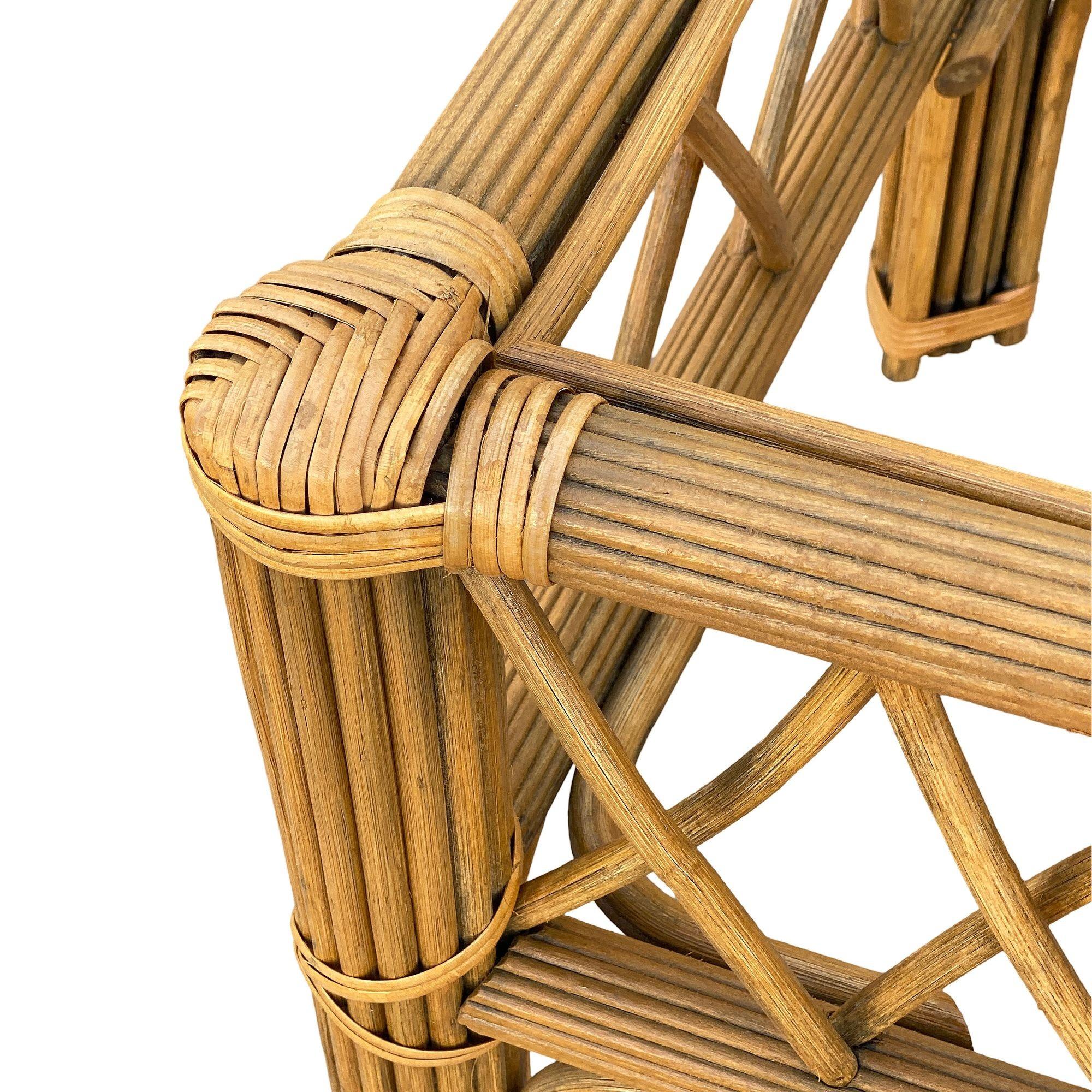 Ensemble table basse et table d'appoint Art Déco « President » Stick Reed Rattan en vente 4