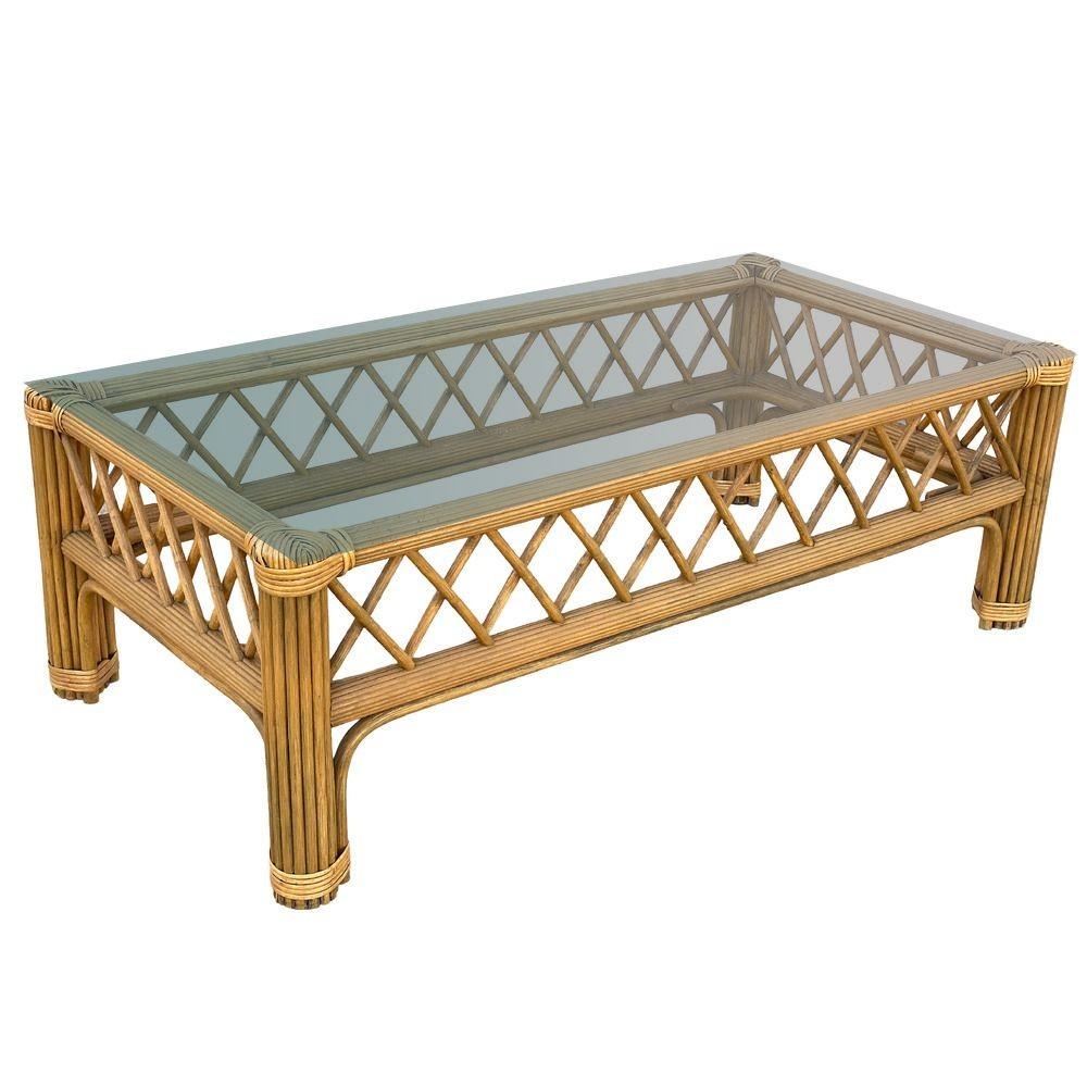 Tissage Ensemble table basse et table d'appoint Art Déco « President » Stick Reed Rattan en vente