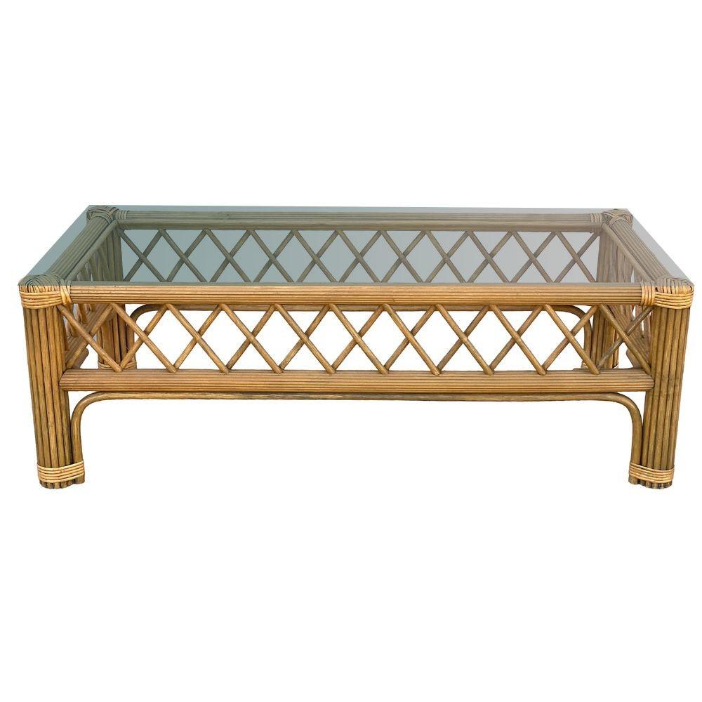 Ensemble table basse et table d'appoint Art Déco « President » Stick Reed Rattan Excellent état - En vente à Van Nuys, CA
