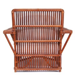 Poltrona da salotto in rattan a lamelle con finitura in noce "Nantucket Stick" della collezione Art Deco Presidents