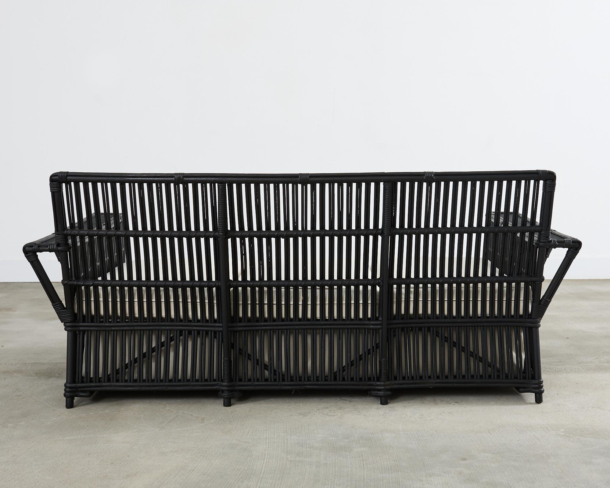 Art Deco President's Rattan Sofa Lounge Chairs Living Room Set For Sale 3