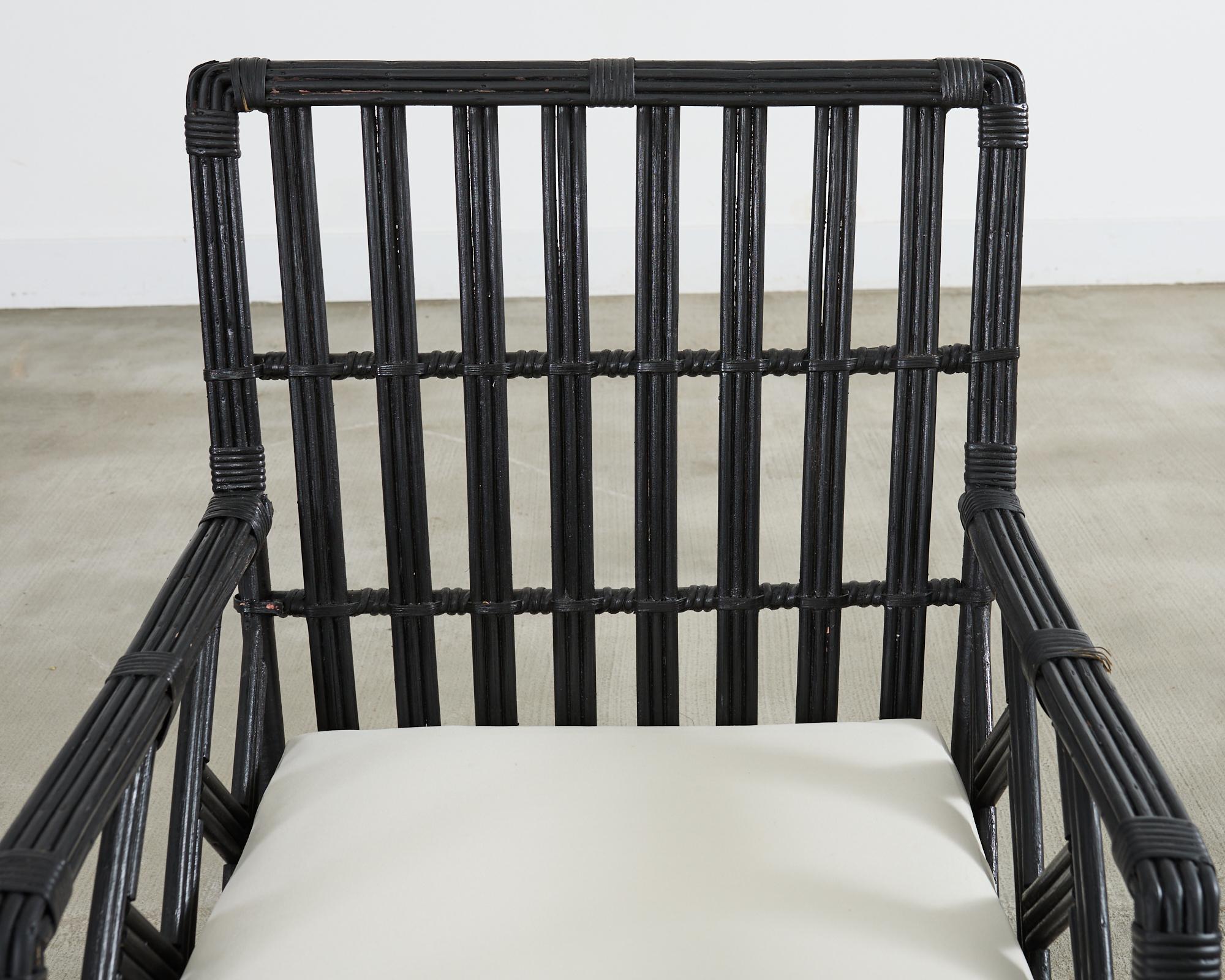 Art Deco President's Rattan Sofa Lounge Chairs Living Room Set For Sale 10