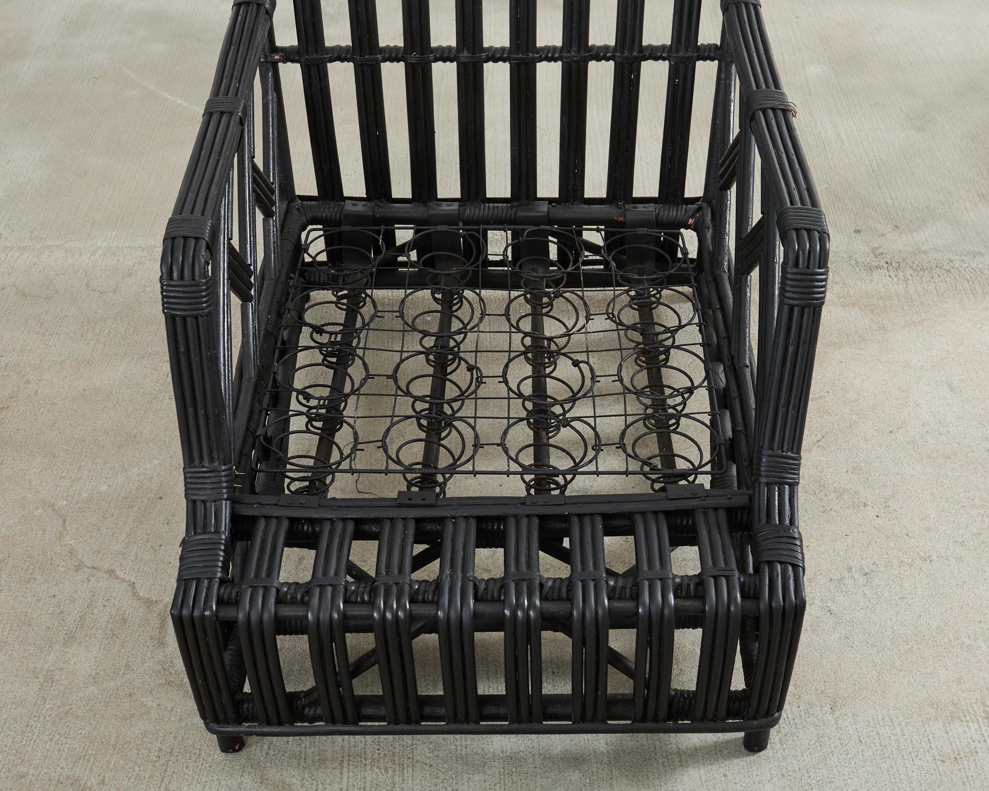 Art Deco President's Rattan Sofa Lounge Chairs Living Room Set For Sale 11