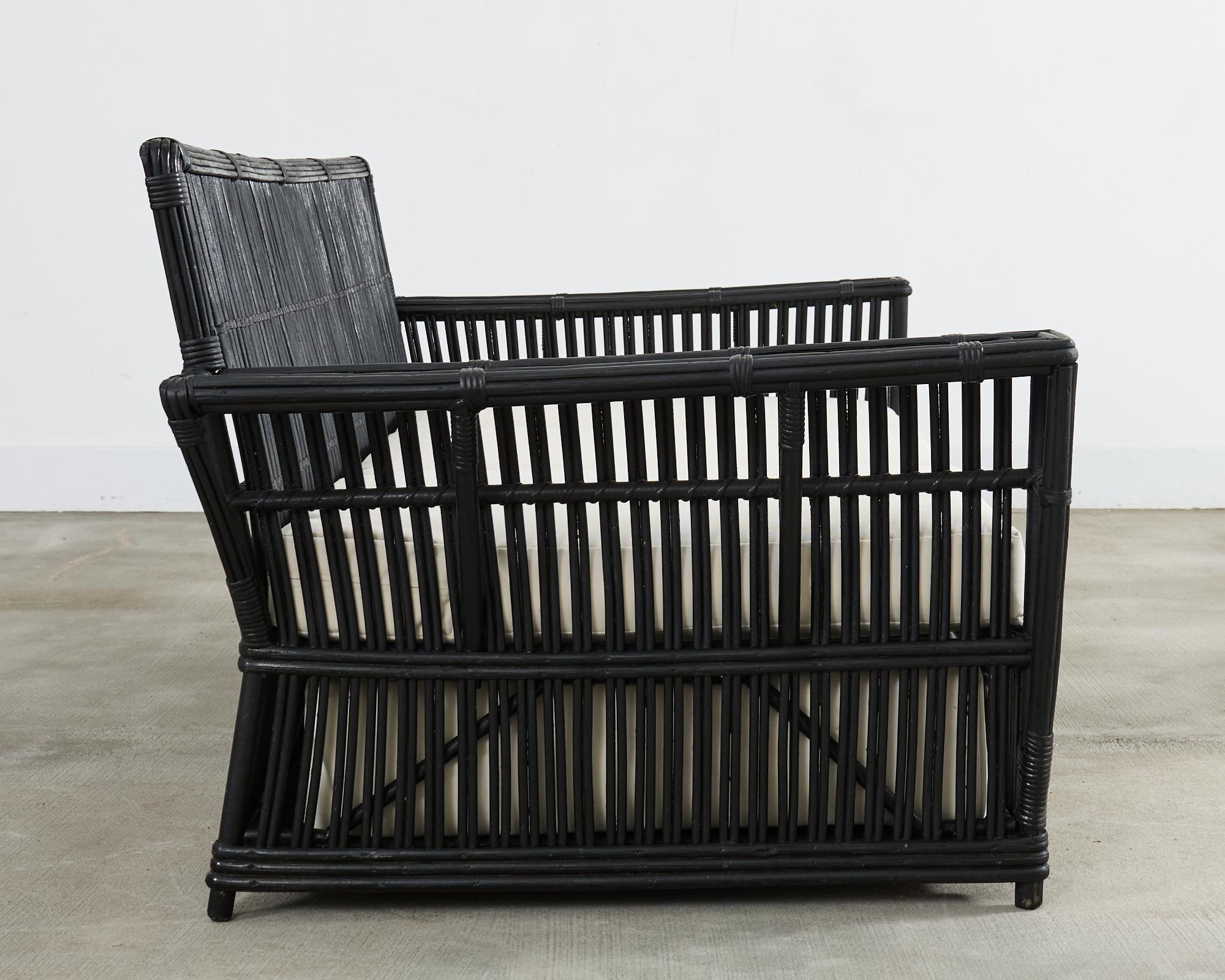 Art Deco President's Rattan Sofa Lounge Chairs Living Room Set For Sale 1