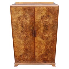 Antique Art Deco Press Cupboard in burr walnut